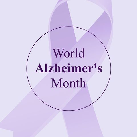 World Alzheimer's Month Purple Ribbon Awareness Design - Download Free Stock Templates Pikwizard.com