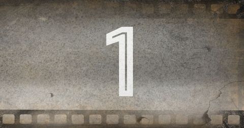 Retro countdown film frame with vintage design