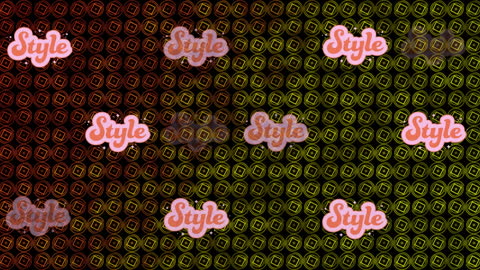 Seamless Pattern with Style Text Banners on Abstract Background