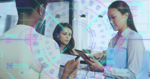 Innovative Data Processing Meeting with Diverse Business Team