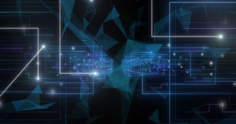 Futuristic digital data network with abstract connections