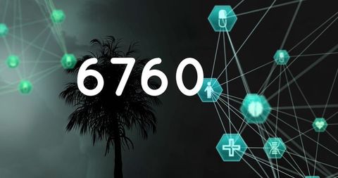 Global Network Visualization with Digital Icons Amidst Nature Backdrop