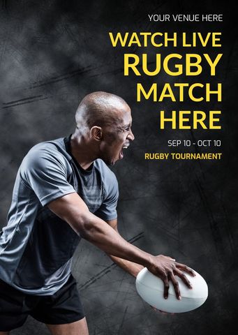 intense rugby player promoting sports event - Download Free Stock Templates Pikwizard.com