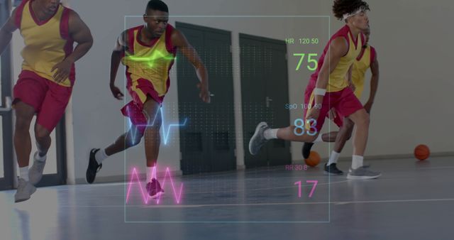 Digitally Enhanced Basketball Players with Health Data Metrics - Download Free Stock Images Pikwizard.com