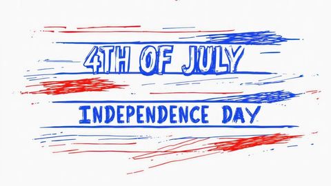 Abstract 4th of july independence day graphic with red brushstrokes