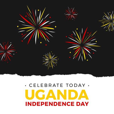 Uganda Independence Day Celebration with Fireworks Illustration - Download Free Stock Templates Pikwizard.com