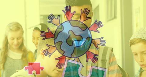 Diverse Students Engaging in Global Education Initiatives