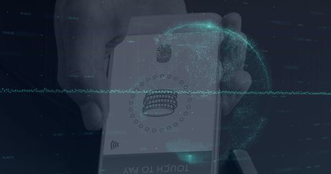 Digital Financial Transactions with Futuristic Globe Interface