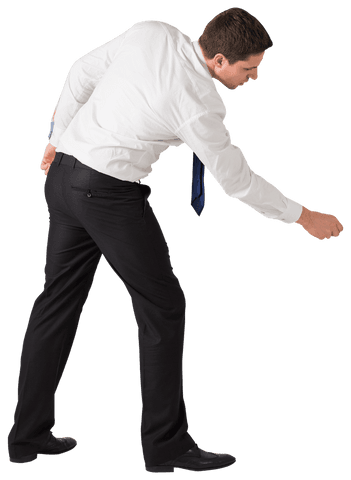 Busy Businessman in Formal Attire Reaching Forward Transparent Background - Download Free Stock Videos Pikwizard.com