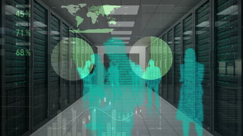 Digital Data Statistics Overlay in Modern Office