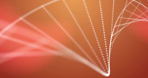 Digital DNA Strand on Vibrant Orange Background - Download Free Stock Images Pikwizard.com