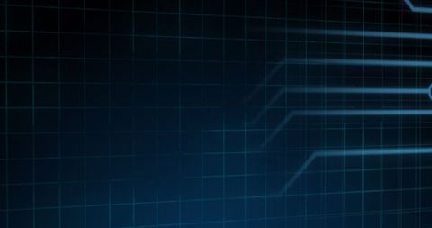 Futuristic Technology Circuit Lines on Blue Grid Background - Download Free Stock Images Pikwizard.com
