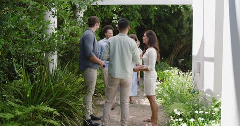 Outdoor Wedding Ceremony Amidst Lush Greenery