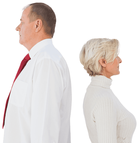 transparent image older couple back to back view love distance - Download Free Stock Videos Pikwizard.com