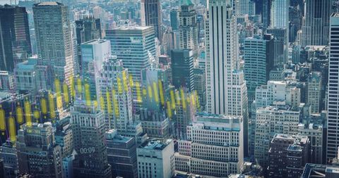 City Skyline with Financial Data Overlay - Download Free Stock Images Pikwizard.com