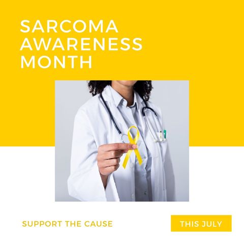 sarcoma awareness with doctor holding yellow ribbon - Download Free Stock Templates Pikwizard.com