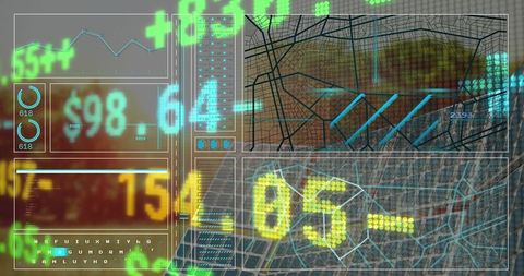 Futuristic Dashboard Interface with Data Visualizations
