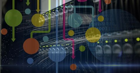 Digital Network Technology with Server and Binary Overlay - Download Free Stock Images Pikwizard.com