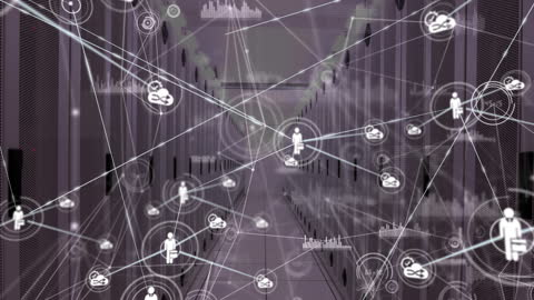 Data Network Connections in Modern Server Room