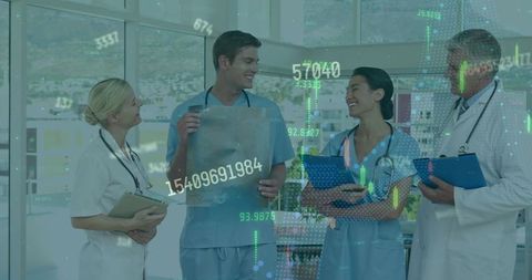 Medical Professionals Collaborating with X-Ray Analysis and Technology