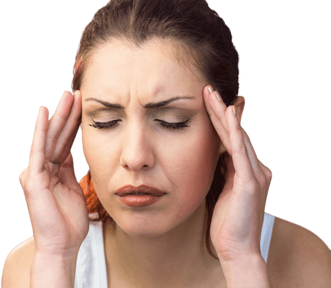 transparent woman experiencing intense headache holding temples - Download Free Stock Videos Pikwizard.com