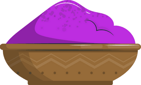 Glossy purple puree in ceramic bowl on transparent background