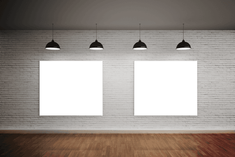 minimalist museum wall with blank transparent frames - Download Free Stock Videos Pikwizard.com