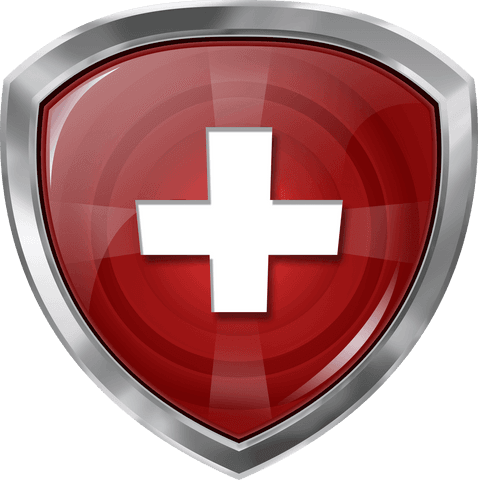 transparent red shield with white cross emblem and silver border - Download Free Stock Videos Pikwizard.com