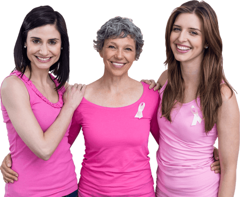 smiling women in pink for breast cancer awareness on transparent background - Download Free Stock Videos Pikwizard.com