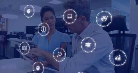 Discussing Global Connectivity and 5G Insights in Modern Office - Download Free Stock Images Pikwizard.com