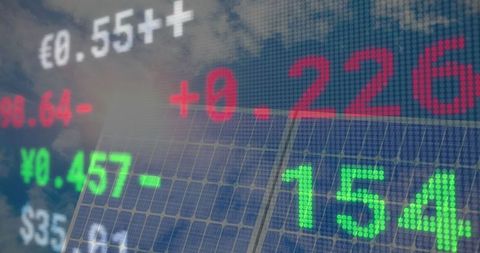 Digital Financial Markets with Solar Panel Overlay Concept - Download Free Stock Images Pikwizard.com