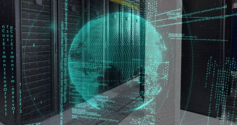 Digital World with Global Data Processing in Server Room - Download Free Stock Images Pikwizard.com