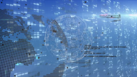 Futuristic Digital Globe with Data Points and Connections