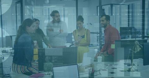 Colleagues Collaborating on Ideas in Modern Office