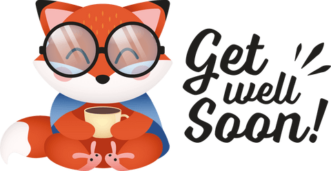 Transparent Get Well Soon Illustration with Cute Fox and Mug - Download Free Stock Videos Pikwizard.com