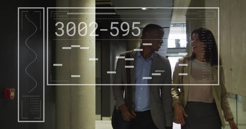 Business Professionals Walking with Futuristic Digital Interface - Download Free Stock Images Pikwizard.com