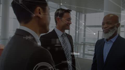 Diverse Business Team Making Connections in Modern Office