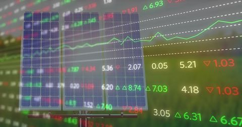 Solar Panels and Financial Data Visualization - Download Free Stock Images Pikwizard.com