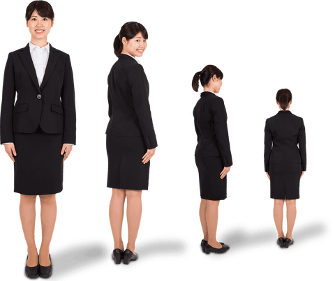 asian businesswoman different angles transparent background isolated - Download Free Stock Videos Pikwizard.com