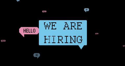 Creative 'We Are Hiring' Pixelated Speech Bubble Design - Download Free Stock Images Pikwizard.com