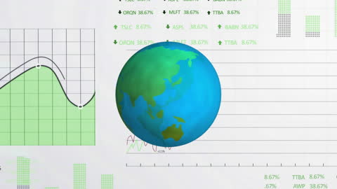 Animated Globe with Dynamic Stock Market Data