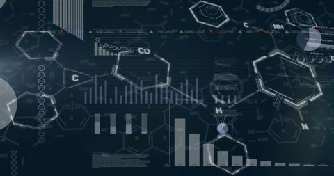 Financial Data Merged with Chemical Formula on Digital Interface - Download Free Stock Images Pikwizard.com