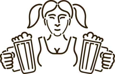 Happy Barmaid with Beer Glasses Illustration on Transparent Background - Download Free Stock Videos Pikwizard.com