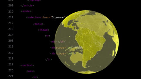 Digital Connections and Data Processing with Glowing Globe