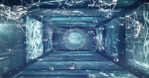 Global Data Visualization and Connection Network with Scanning Sensors - Download Free Stock Images Pikwizard.com