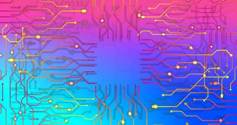 Colorful Circuit Board with Digital Data Patterns - Download Free Stock Images Pikwizard.com
