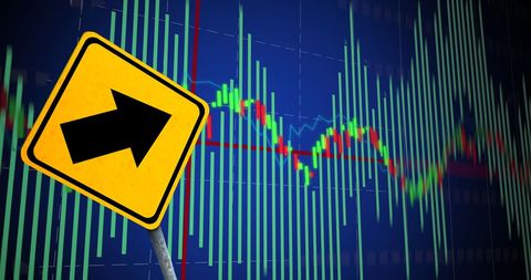 Rising Stock Market Concept with Upward Arrow Sign