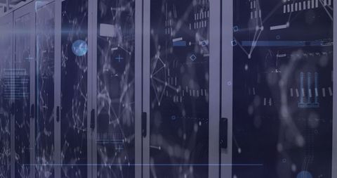Abstract Digital Network Over Data Servers in Motion Background - Download Free Stock Images Pikwizard.com