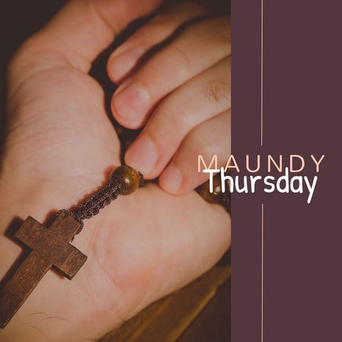 maundy thursday with focus on hand holding rosary - Download Free Stock Templates Pikwizard.com