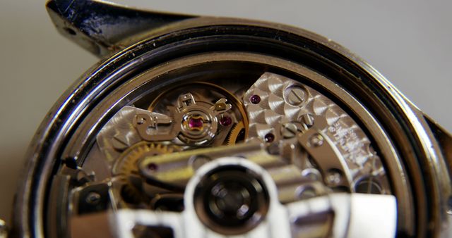 Macro Close-Up of Intricate Mechanical Watch Movement - Download Free Stock Images Pikwizard.com